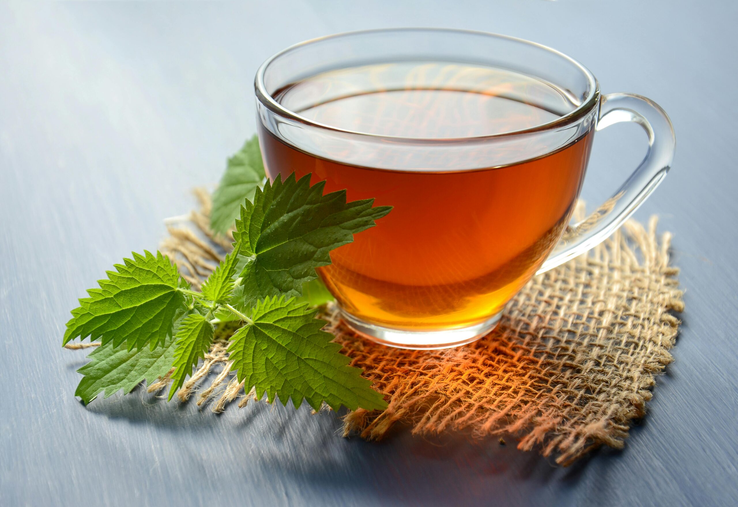 Tea in a glass cup